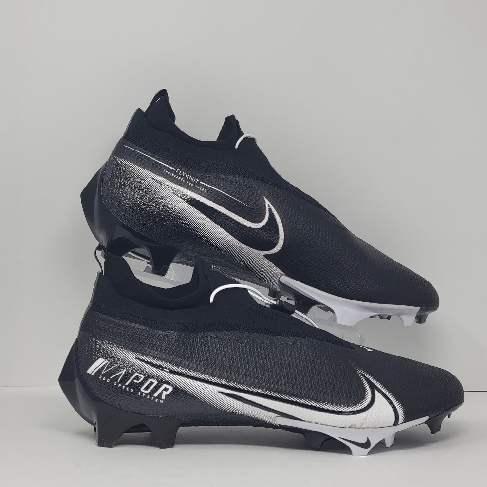 Nike Vapor Edge Elite 360 Flyknit Black Football Cleat CV6317-001 Men Sz 14 Wide